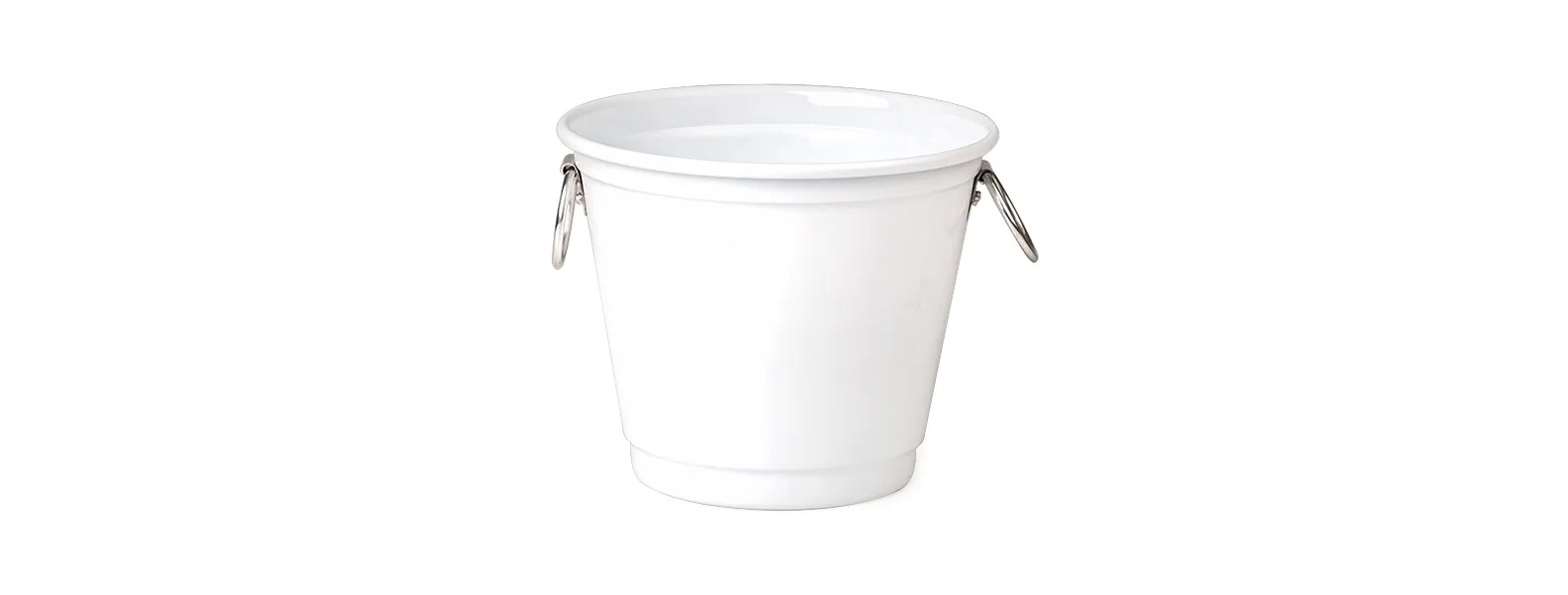 BALDE PARA GELO COM ARGOLAS - BRANCO - 4L