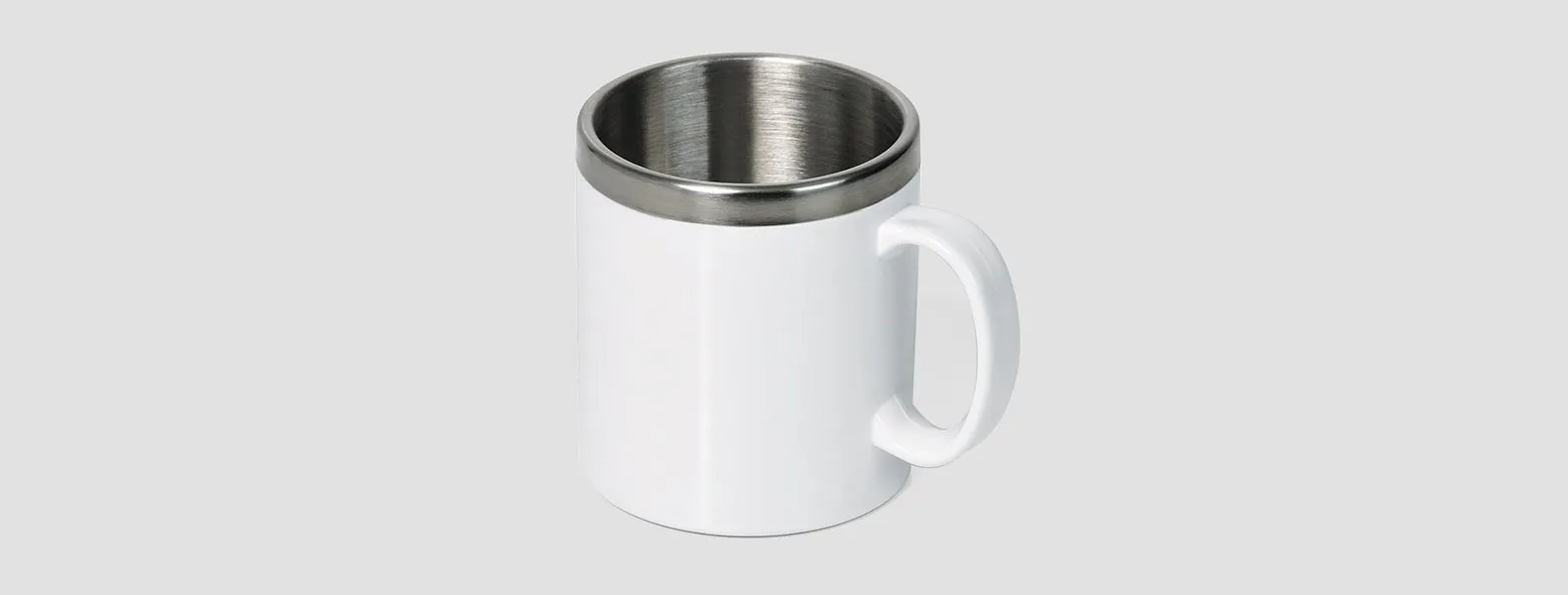 CANECA EM AÇO INOX/POLIESTIRENO - 300 ML