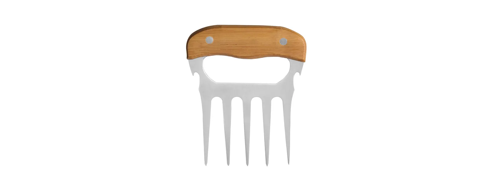 GARFO COM 5 DENTES EM BAMBU - INOX - 11,5X14,5CM