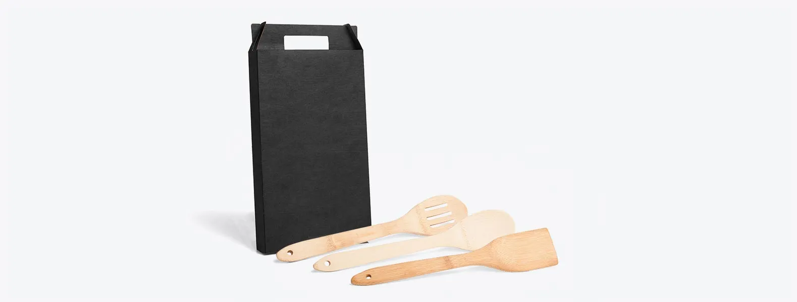 KIT DE UTENSÍLIOS EM BAMBU 30CM - 3 PÇS