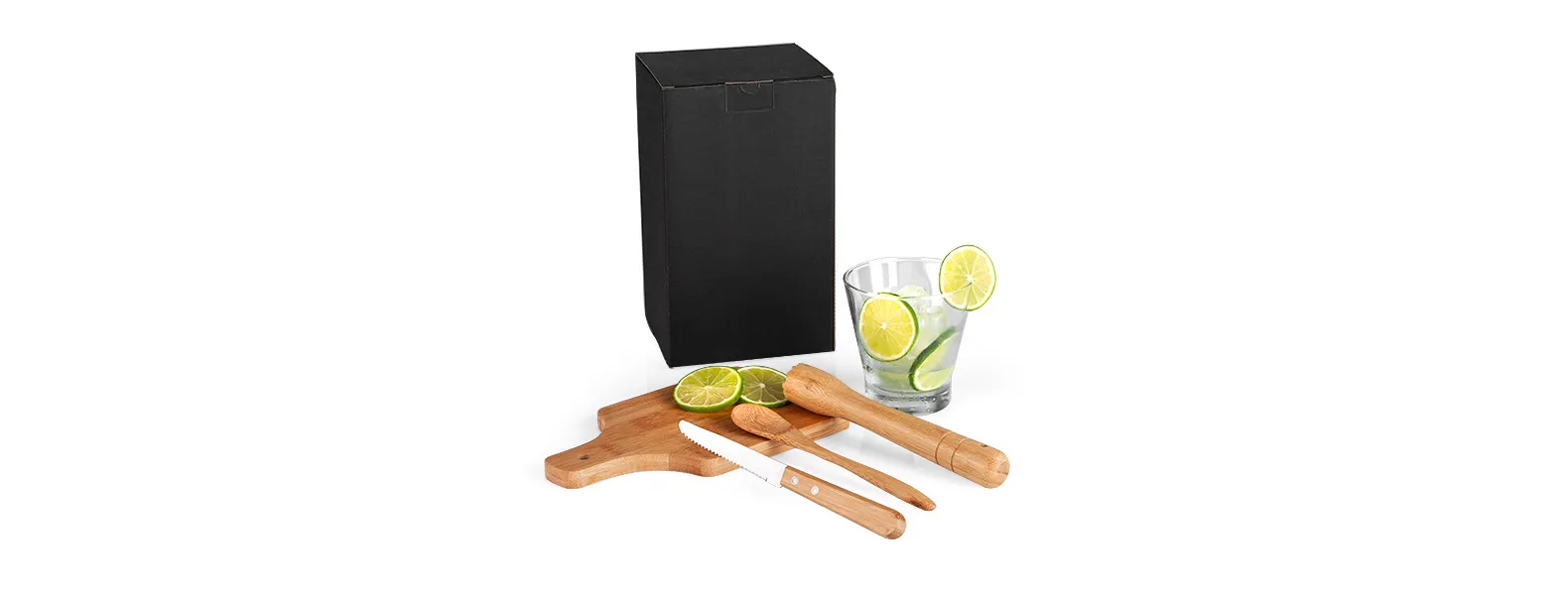 KIT PARA CAIPIRINHA EM BAMBU - 0,35 L - 5 PÇS