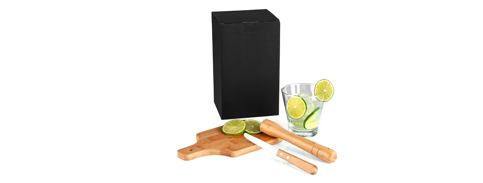 KIT PARA CAIPIRINHA EM BAMBU IBIZA - 0,35 L - 4 PÇS