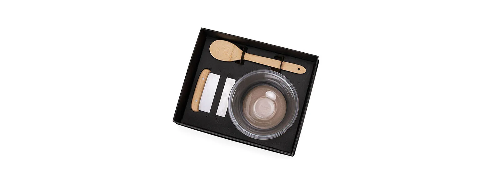 KIT PARA COZINHA EM BAMBU / INOX / VIDRO COM ESPÁTULA MULTIUSO - 3 PÇS