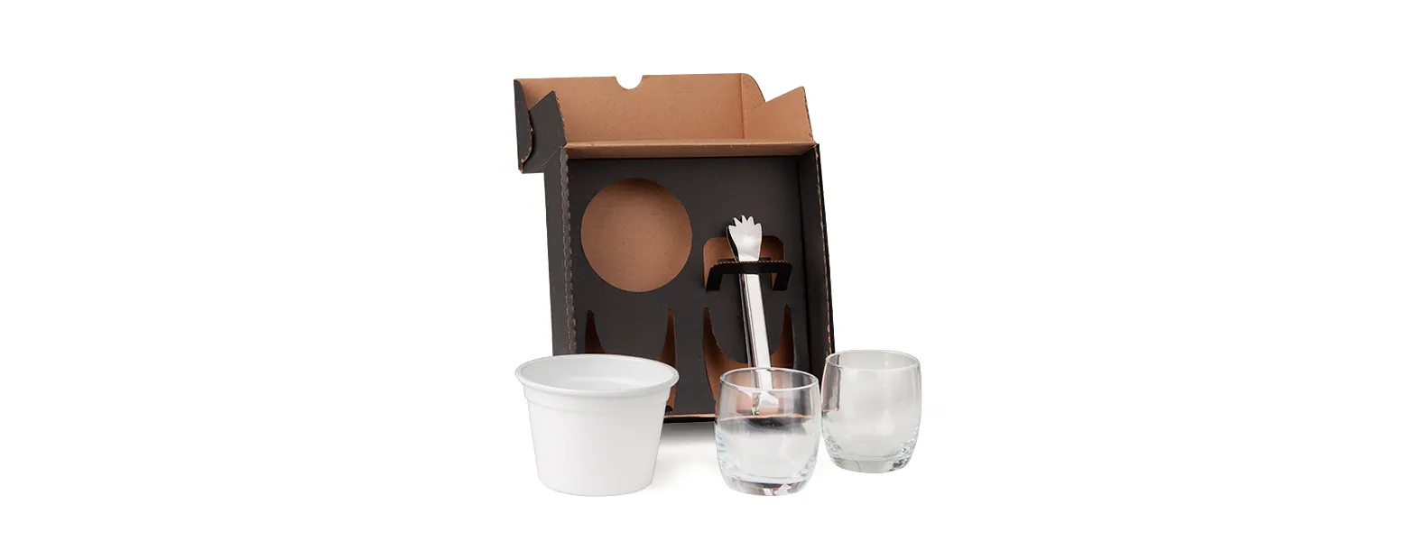 KIT PARA WHISKY COM BALDE - 4 PÇS