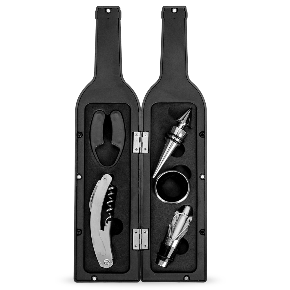 KIT VINHO 5PÇS FORMATO GARRAFA