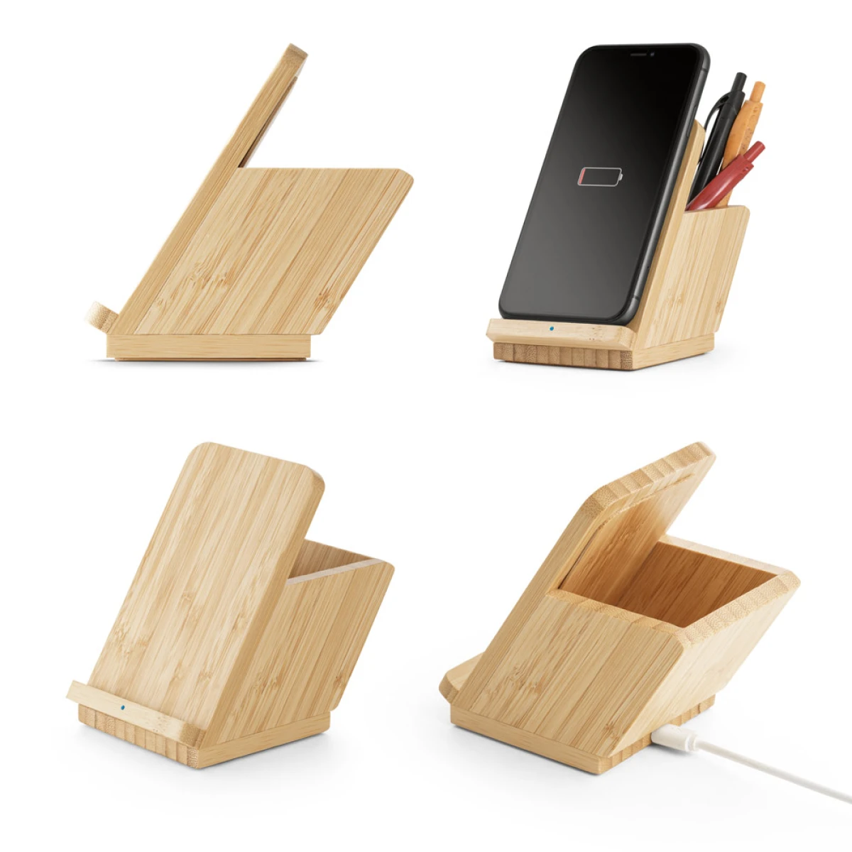 LEAVITT II. Carregador wireless em bambu 10W