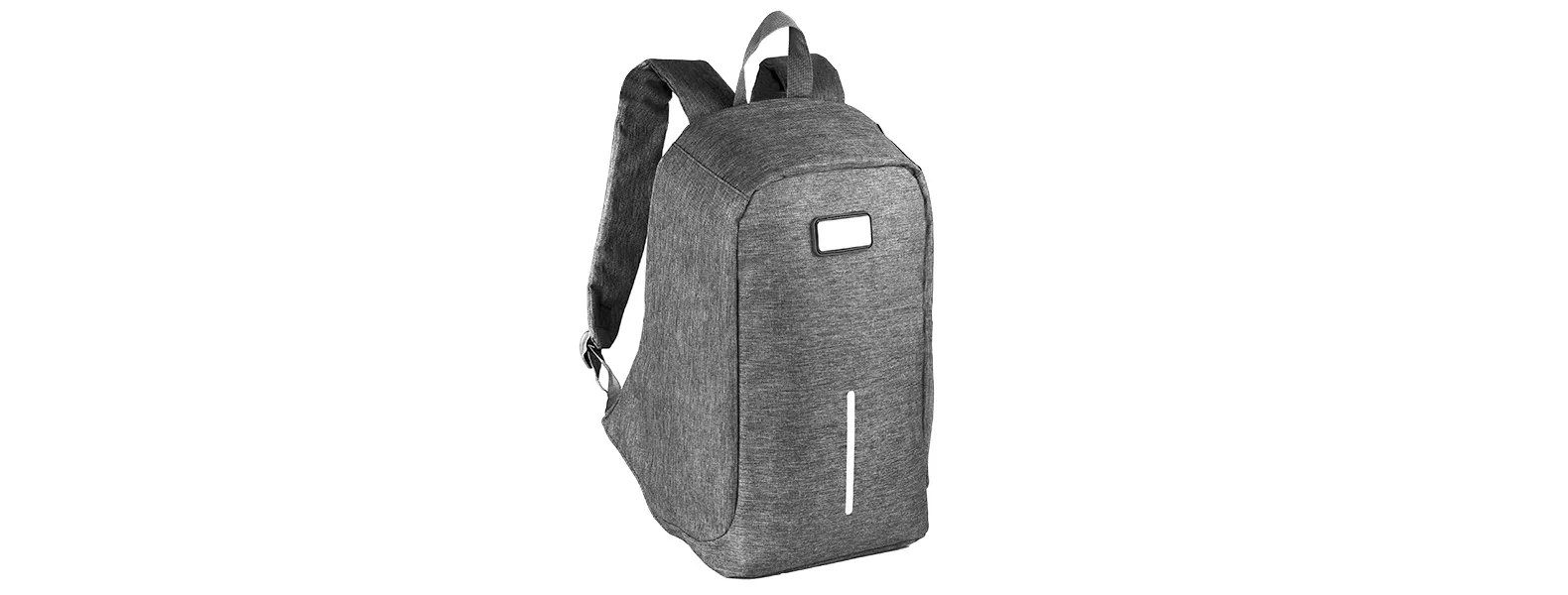 MOCHILA ANTIFURTO EM POLIESTER 300D - 14L - MELANGE CINZA